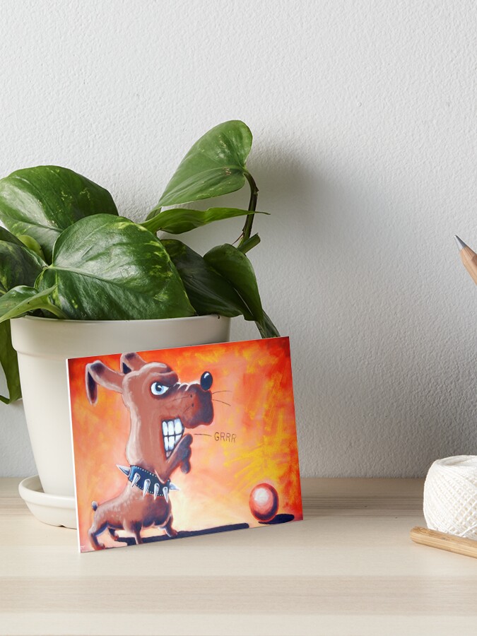 Thumbnail 1 of 2, Art Board Print, Grrr Dog's Ball designed and sold by etourist.