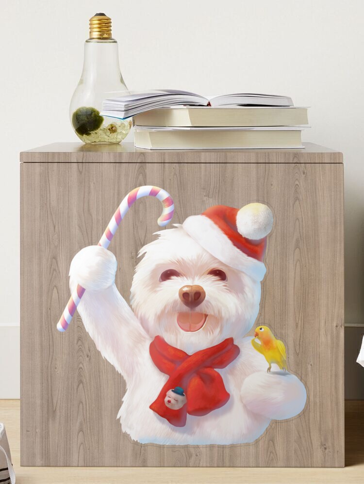 Cute Christmas Dog Wearing a Santa Claus Hat with Christmas Gifts Sticker  for Sale by PoshPeels