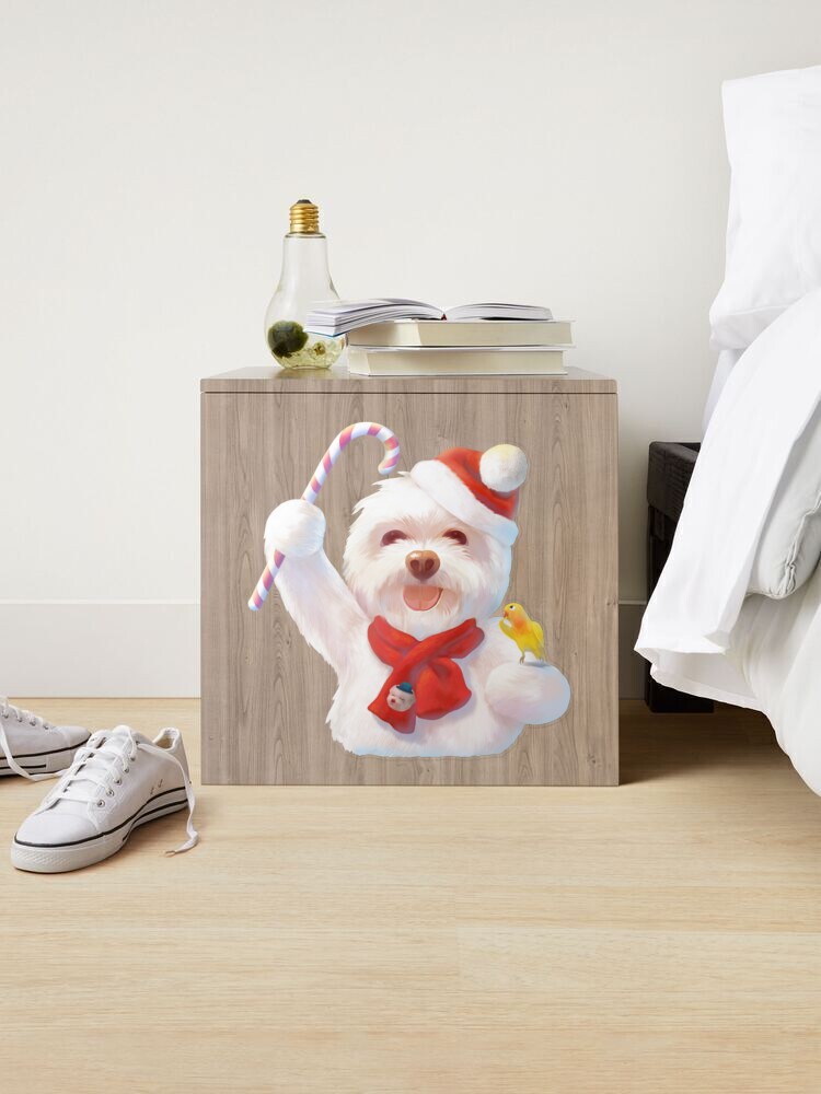 Cute Christmas Dog Wearing a Santa Claus Hat with Christmas Gifts Sticker  for Sale by PoshPeels