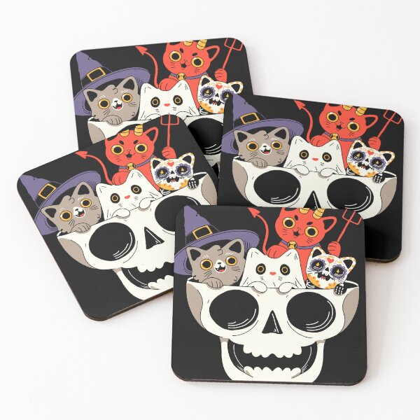 Item preview, Happy Skull and spooky cats designed and sold by ppmid.