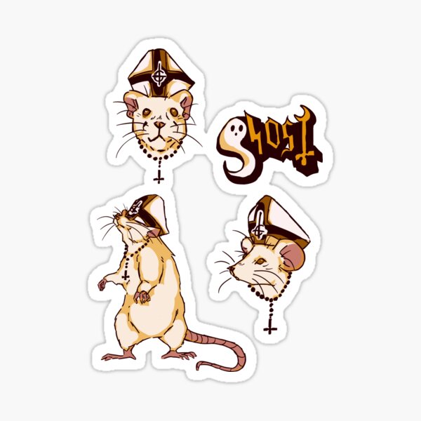 pack d'autocollants fantôme papa rat Sticker