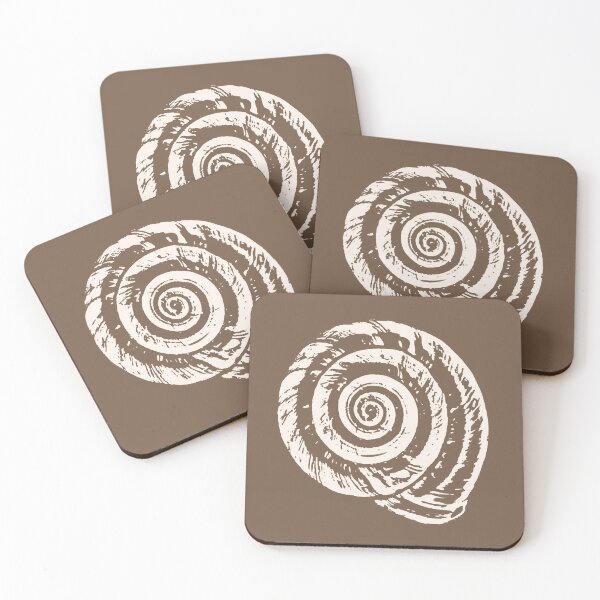 Item preview, Spiral Seashell Block Print,Taupe Tan and Cream designed and sold by Marymarice.