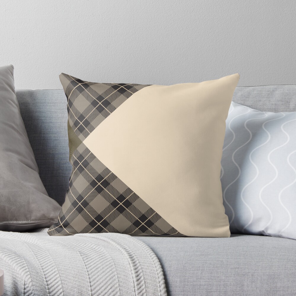 Kiltered 1 - Tartan and tweed cushion Throw Pillow