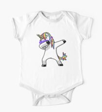 Dabbing Unicorn Shirt Dab Hip Hop Funny Magic Short Sleeve Baby One-Piece