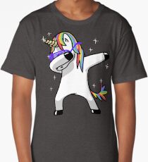 Dabbing Unicorn Shirt Dab Hip Hop Funny Magic Long T-Shirt