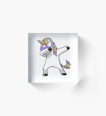 Dabbing Unicorn Shirt Dab Hip Hop Funny Magic Acrylic Block
