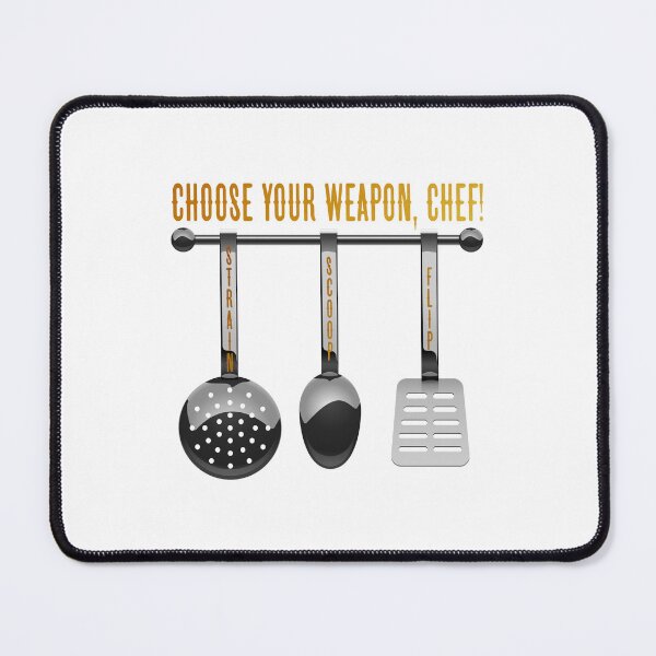 Item preview, Choose Your Weapon, Chef! (Grey Tools on Grey) designed and sold by PawsitiveMum.