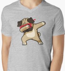 Dabbing Pug Funny Shirt Hip Hop Dabbin Men's V-Neck T-Shirt