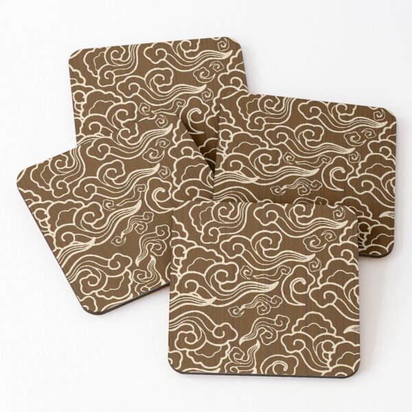 Item preview, Vintage Japanese Clouds, Taupe Brown designed and sold by Marymarice.