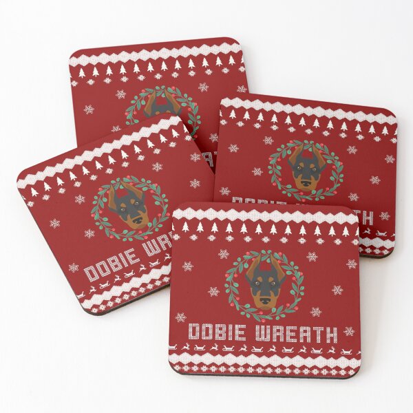 Item preview, Dobie wreath - Doberman Christmas Sweater Xmas Doberman Christmas Gift Doberman Ugly Jumper Holiday Gift Doberman designed and sold by ALLURE-minimal.