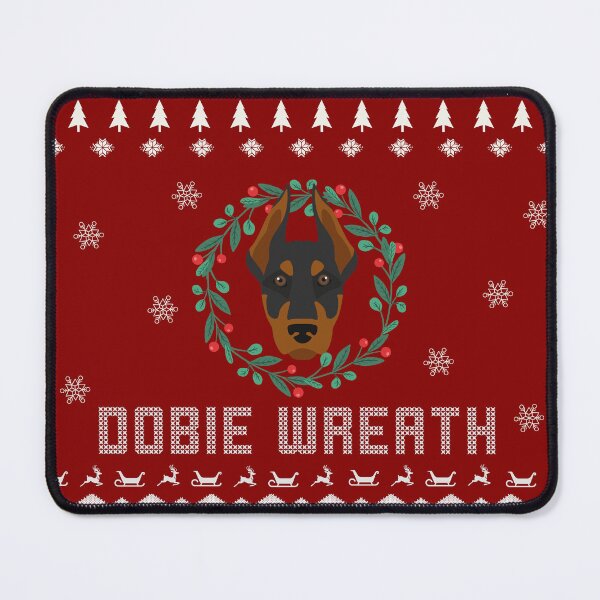 Item preview, Dobie wreath - Doberman Christmas Sweater Xmas Doberman Christmas Gift Doberman Ugly Jumper Holiday Gift Doberman designed and sold by ALLURE-minimal.