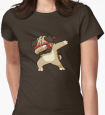 Dabbing Pug funny hip hop tshirt Women's Fitted T-Shirt