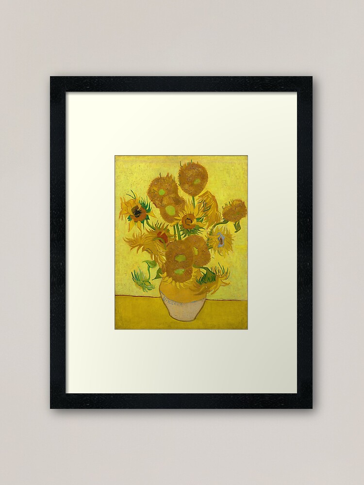 Aperçu 1 sur 7. Impression encadrée avec l'œuvre Tournesols jaunes de Van Gogh créée et vendue par fineearth.