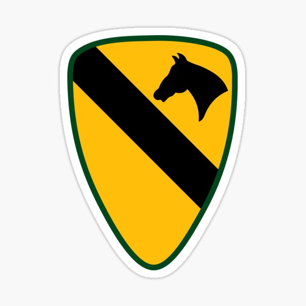 Vista previa del artículo con la obra «Ejército de EE. UU. - Emblema de la 1ra División de Caballería - Estilo limpio», diseñado y vendido por pzd501.