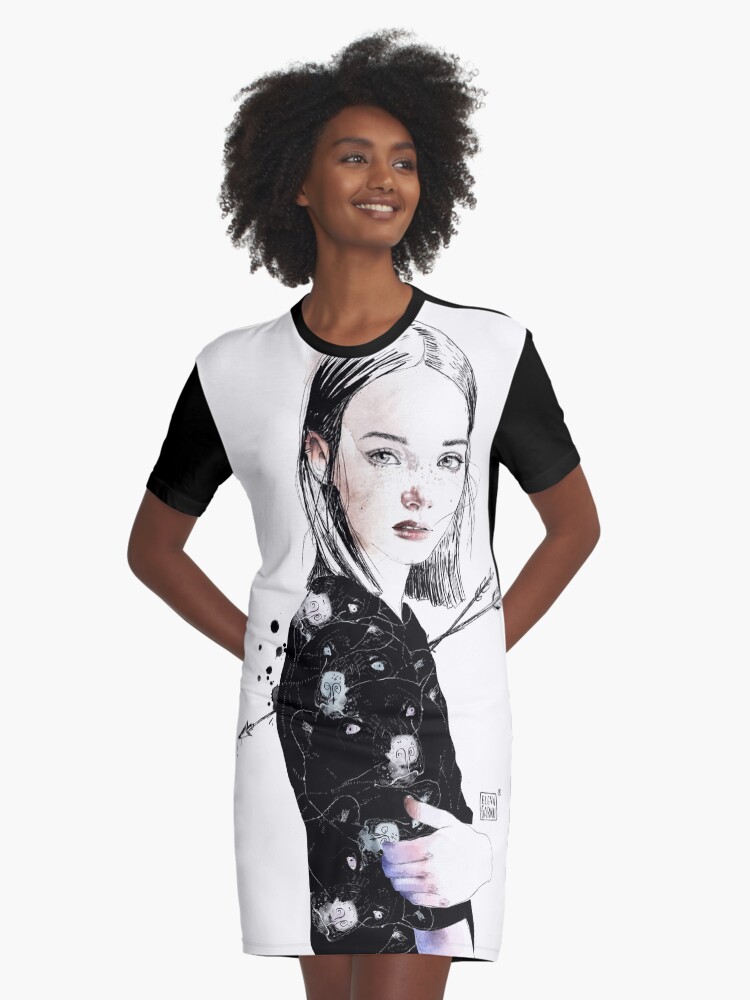 freya print shirt dress