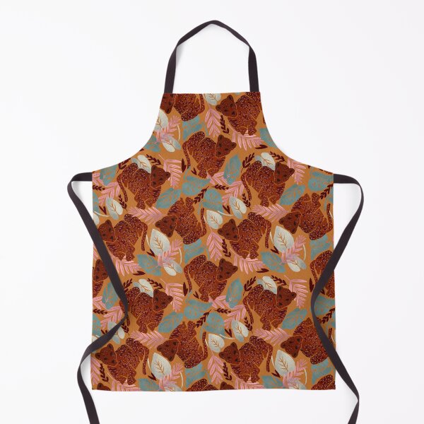 Item preview, tropical jungle pattern with leopard and leaves in yellow designed and sold by Lenecreates.