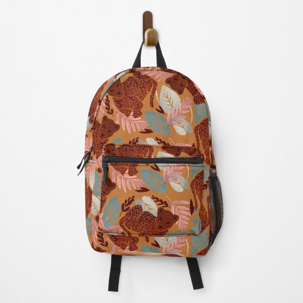 Item preview, tropical jungle pattern with leopard and leaves in yellow designed and sold by Lenecreates.