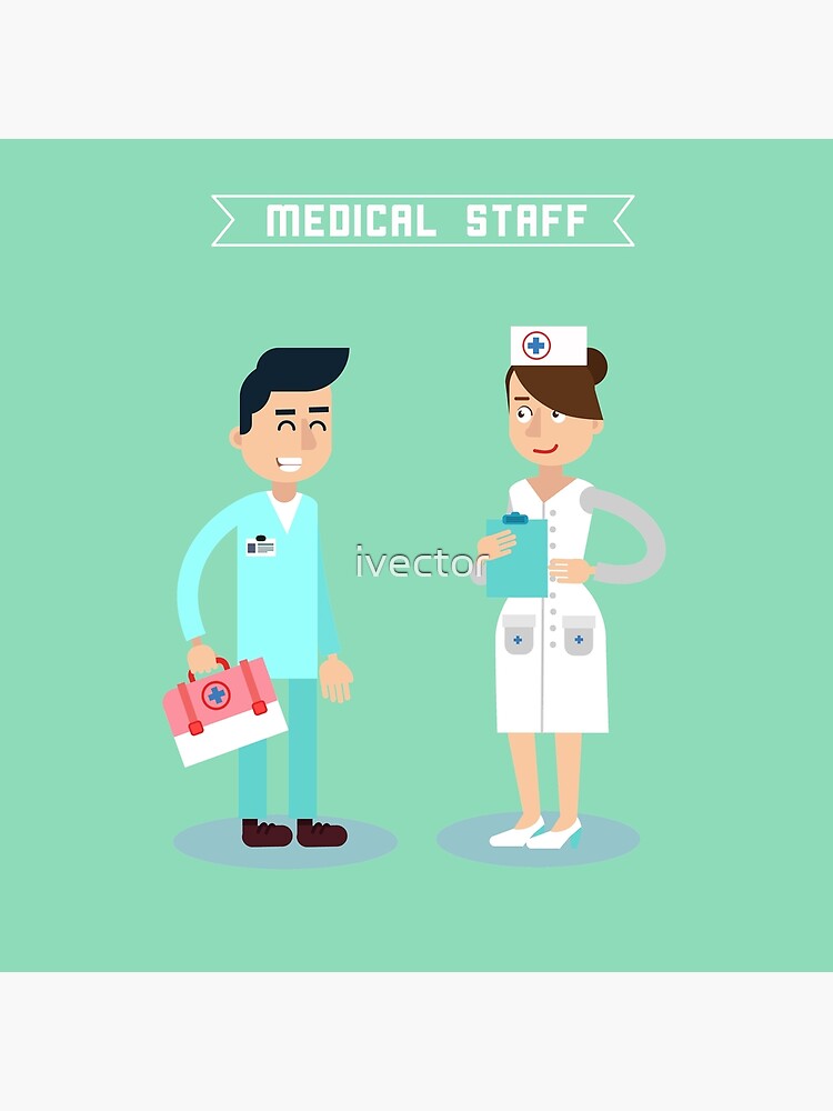 Nurse with Medical Icons Set. Health Care Stuff Greeting Card for Sale by  ivector