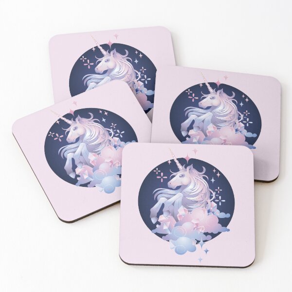 Item preview, Pastel Pink and Blue Magical Crystal Unicorn designed and sold by Pink Pineapple Works.