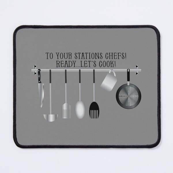 Item preview, To Your Stations Chefs! Ready...Let’s Cook! (on Grey) designed and sold by PawsitiveMum.