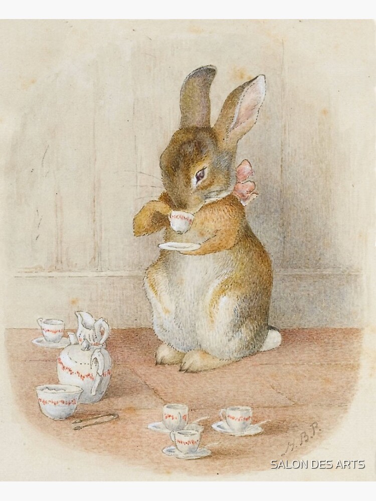 Rabbit drinking his Tea (1893) - Beatrix Potter Art Print for Sale by SALON  DES ARTS