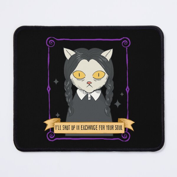 Item preview, Wednesday Addams Cat - I'll Shut Up In Exchange For Your Soul - Spooky Halloween designed and sold by InsultTees.