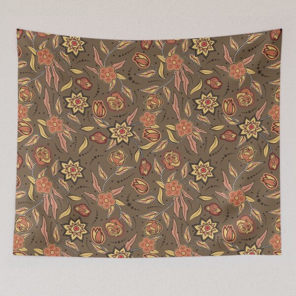 Item preview, Light Brown / Fall Color Floral Pattern  designed and sold by JMWCD.