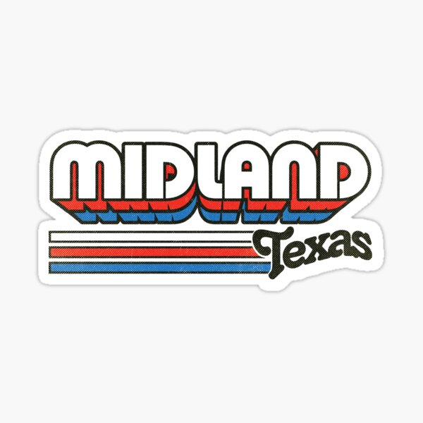 "Midland, TX City Stripes" Sticker by retroready Redbubble