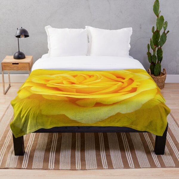 Beautiful Yellow Rose Closeup Photograph Throw Blanket