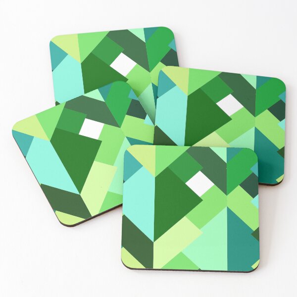Item preview, Modern Abstract Triangles, Emerald Green and Aqua designed and sold by Marymarice.