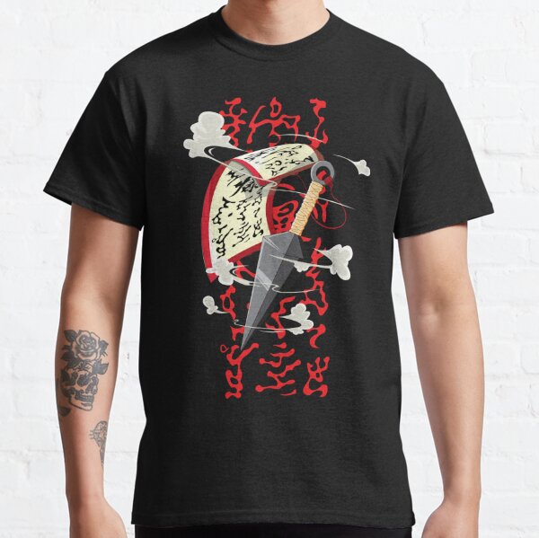 Naruto shippuden t camisa anime japonês shinobi kunoichi kunai