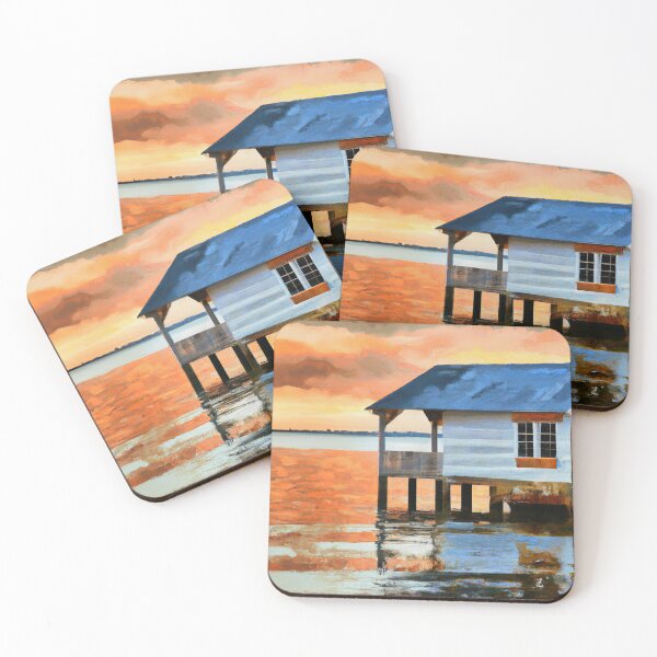 Item preview, Florida Sunset on the Bay with Boathouse designed and sold by Paul David Wilson.