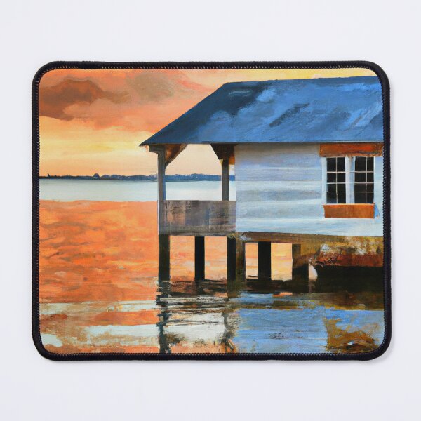 Item preview, Florida Sunset on the Bay with Boathouse designed and sold by Paul David Wilson.