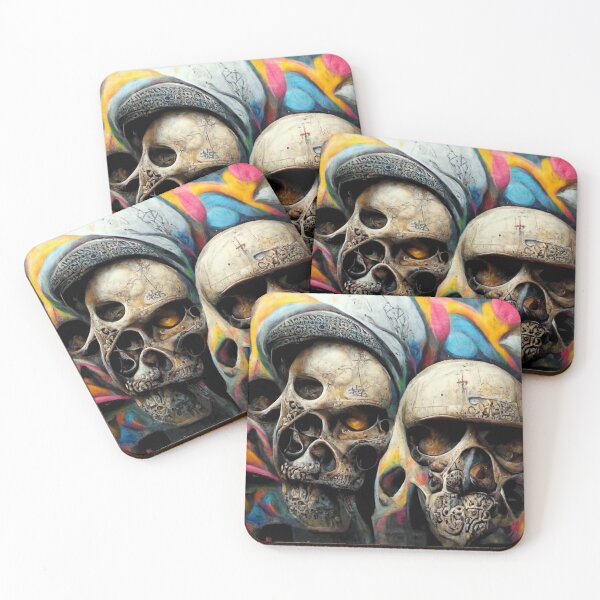 Item preview, Colored skulls, graffiti, detailed, designed and sold by AmazinfArt.