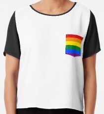 lgbt+ pride flag pocket Chiffon Top