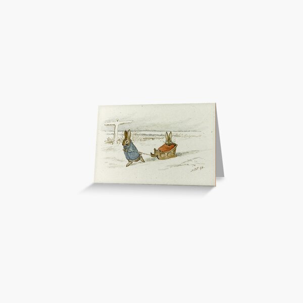 Aperçu de l'œuvre Deux lapins avec un traîneau (1894) - Beatrix Potter créée et vendue par SALON DES ARTS.