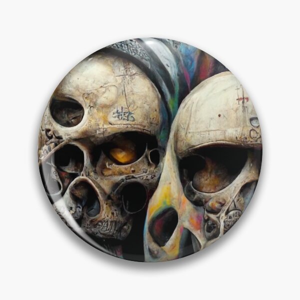Item preview, Colored skulls, graffiti, detailed, designed and sold by AmazinfArt.
