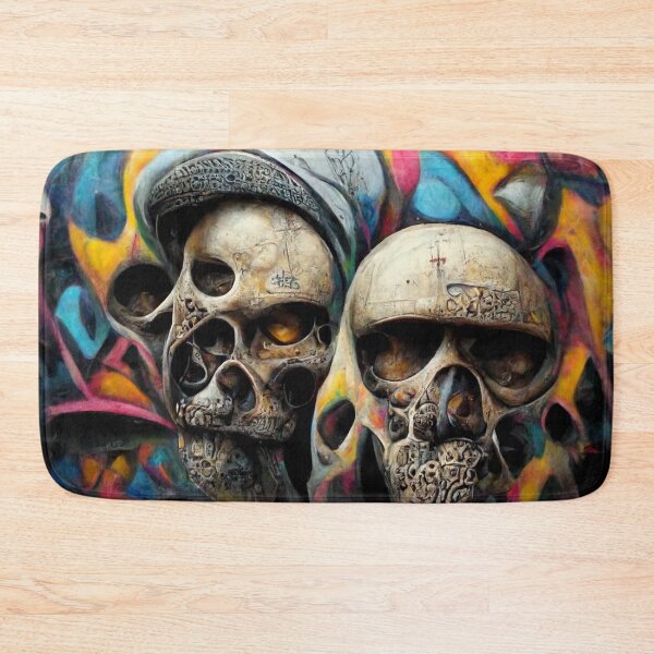 Item preview, Colored skulls, graffiti, detailed, designed and sold by AmazinfArt.