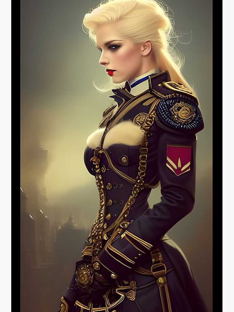 Beautiful Steampunk Lady in Fancy Uniform Sticker for Sale by Eliteijr
