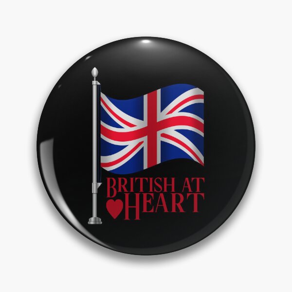 Item preview, “British at Heart” Flag on Black designed and sold by PawsitiveMum.