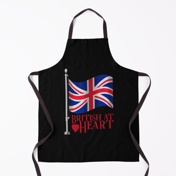 Item preview, “British at Heart” Flag on Black designed and sold by PawsitiveMum.