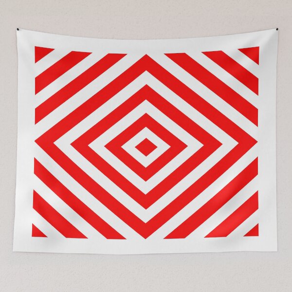Item preview, Abstract geometric pattern - red and white. designed and sold by K.S ART.