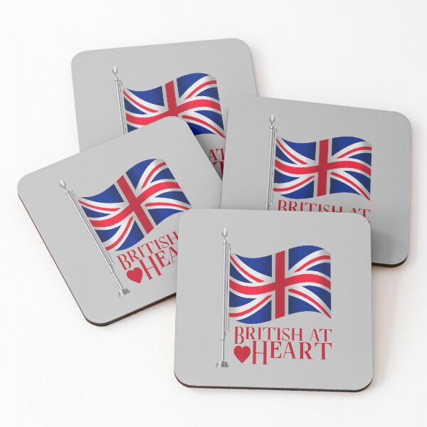 Item preview, “British at Heart” Flag on Grey designed and sold by PawsitiveMum.