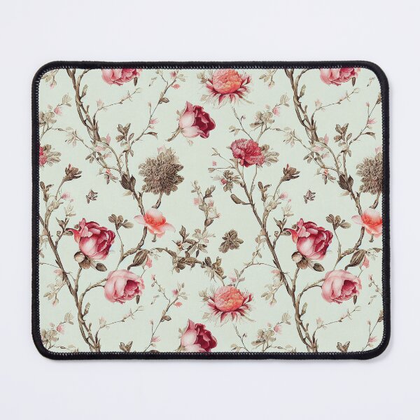Item preview, Vintage Pink floral on Aqua  designed and sold by VintageFlorals.