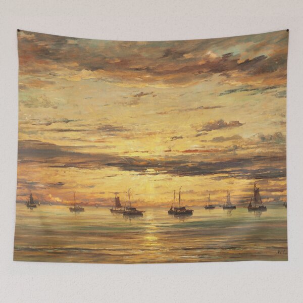 Item preview, Sunset at Scheveningen | Hendrik Willem Mesdag | 1894 Marine Art designed and sold by CJET.