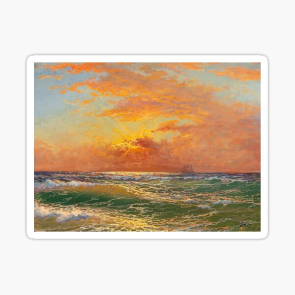 Item preview, Sunset at Sea | Dryarbakirli Tahsin | 1930 Marine Art designed and sold by CJET.