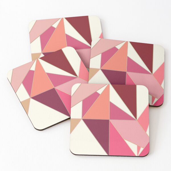 Item preview, Mid-Century Abstract Triangles, Shell Pink and Tan designed and sold by Marymarice.