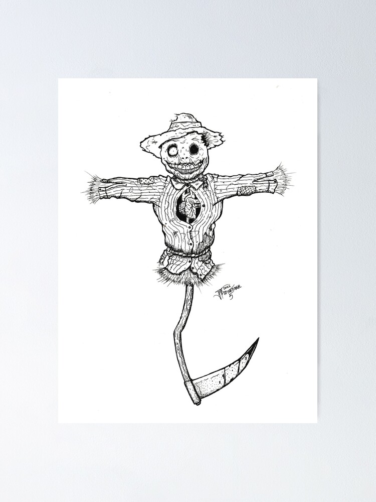 Scarecrow scythe  Art Print for Sale by Wildepixel