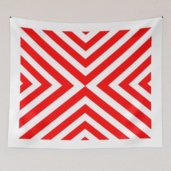 Item preview, Abstract triangles geometric pattern - red and white. designed and sold by K.S ART.