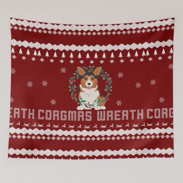 Item preview, Corgmas wreath Wreath on Corgi and a Christmas wreath Corgi Santa Claus Corgi winter sweater style Christmas Sweater Xmas Corgi Christmas Gift Corgi Ugly Jumper Holiday Gift designed and sold by ALLURE-minimal.